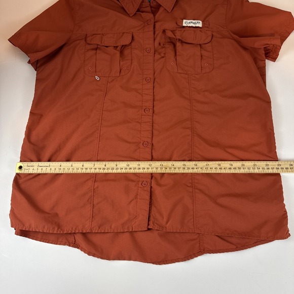 Magellan Outdoors Women's Short Sleeve Shirt - Rust (Burnt Orange) - Picture 9 of 13